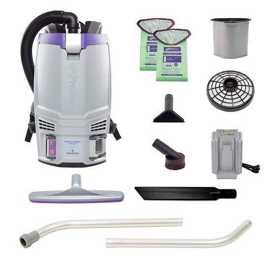 buy used ebaypro team backpack heppa vaccum unit super coach ProTeam GoFit 6 Cordless Com Backpack Vacuum W/Xover Wand Kit 107787