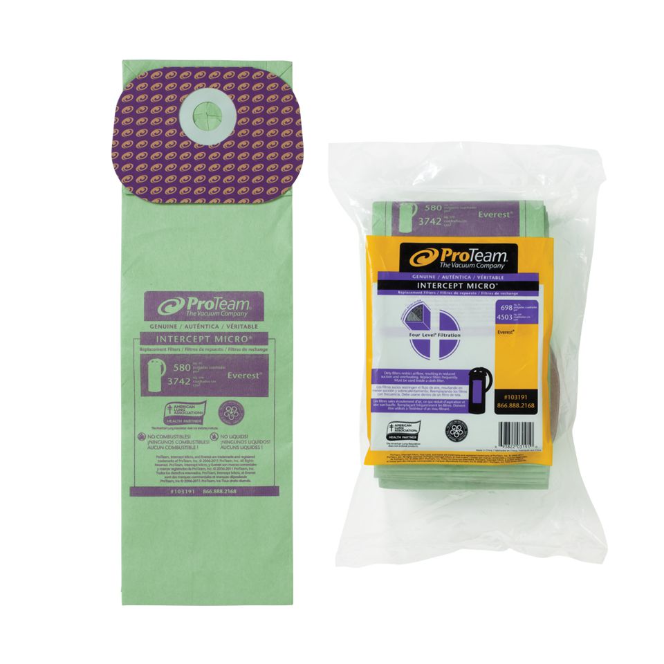 ProTeam 103191 Everest Backpack Vacuum Bags (10PK)