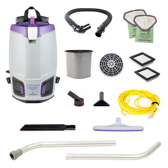 ProTeam 107706 GoFit 6 PLUS, 6 qt. Backpack Vacuum w/ Xover Multi-Surface Two-Piece Wand Tool Kit