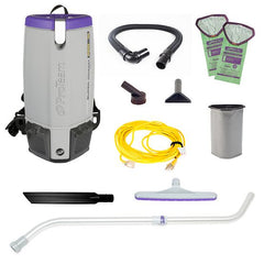 ProTeam 107303 Super Coach Pro 10, 10 Qt. Commercial Backpack Vacuum Cleaner with Xover Multi-Surface and Telescoping Wand Tool Kit