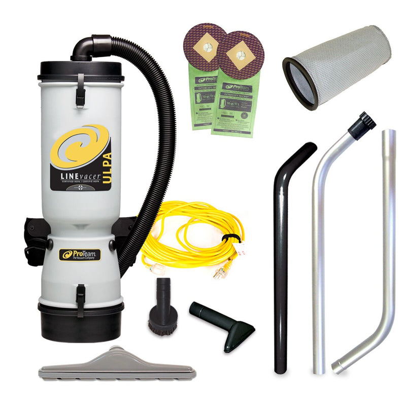 ProTeam 100280 LineVacer ULPA 10Q Backpack Vacuum w/ High Filtration Tool Kit (100163)