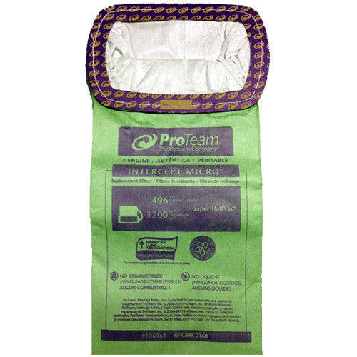 ProTeam 106960 Super HalfVac Open Collar Bags (10PK)