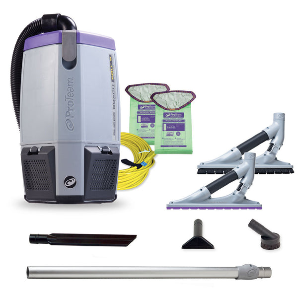 ProTeam 107535 Super Coach Pro 6 HEPA Backpack Vacuum w/ ProBlade