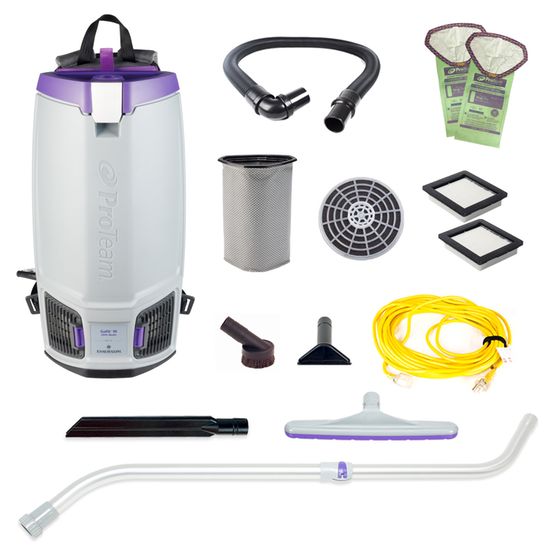 ProTeam 107688 GoFit 10, 10 qt. Backpack Vacuum w/ Xover Multi-Surface Telescoping Wand Tool Kit