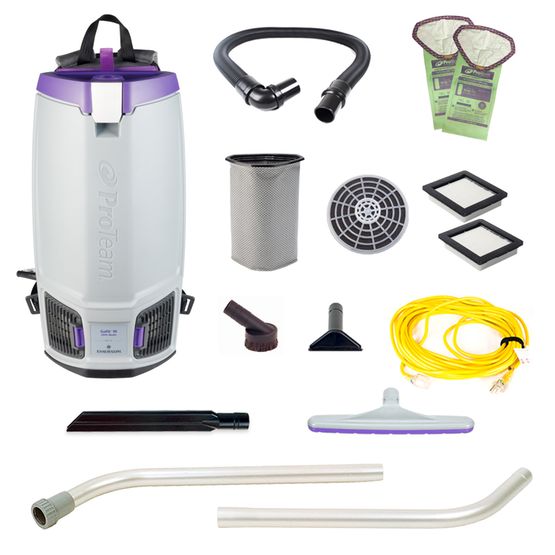 ProTeam 107689 GoFit 10, 10 qt. Backpack Vacuum w/ Xover Multi-Surface Two-Piece Wand Tool Kit