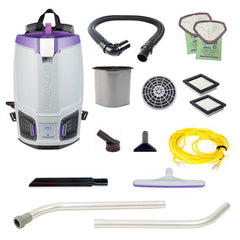 ProTeam 107697 GoFit 6, 6 qt. Backpack Vacuum w/ Xover Multi-Surface Two-Piece Wand Tool Kit