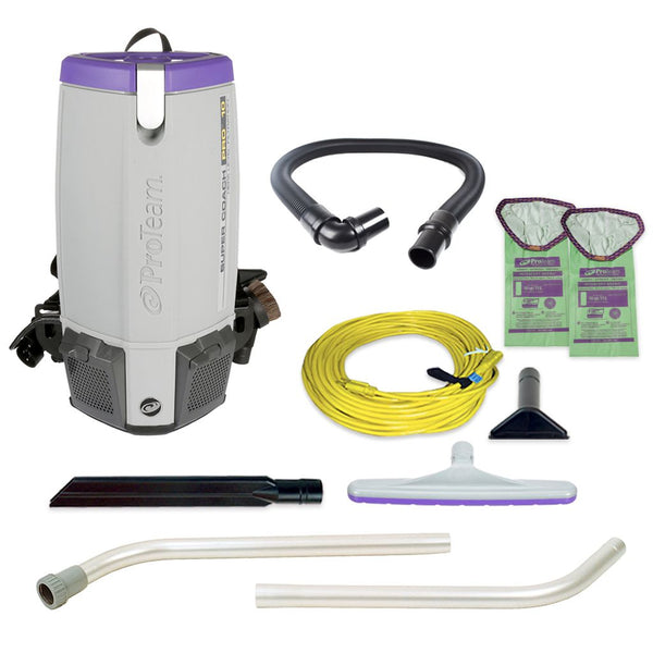 ProTeam Super Coach Pro 10 10 qt. Backpack Vacuum with Xover Multi-Surface Wand Tool Kit 107304
