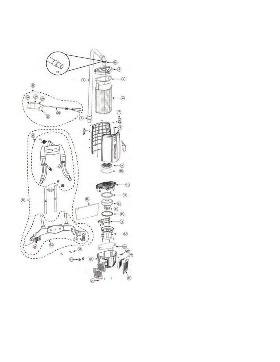 Super Coach Pro 6 & 10 / ProVac FS 6 exploded parts diagram