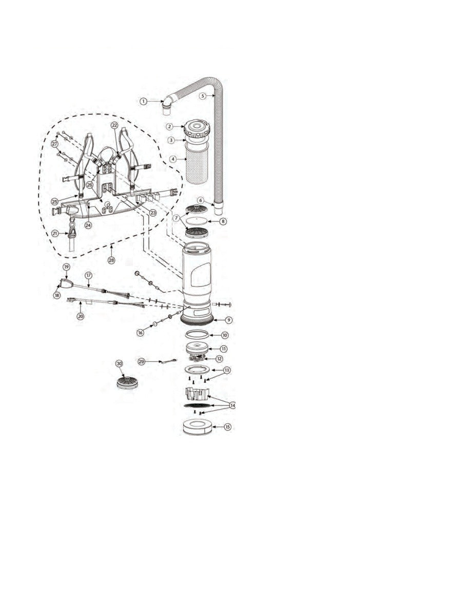 Super CoachVac / Super QuarterVac exploded parts diagram